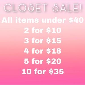 CLOSET SALE!